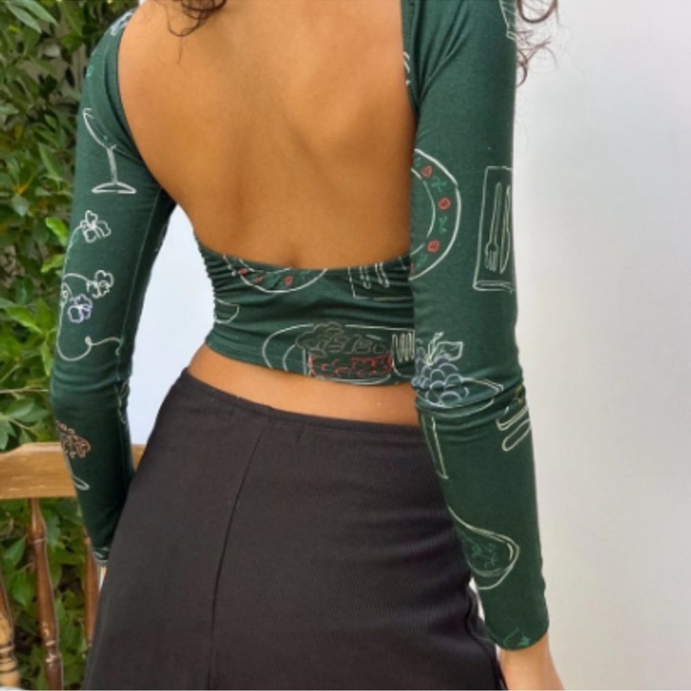 Lisa Says Gah Rowan Top Set The Table Forest Green Large - Picture 10 of 12